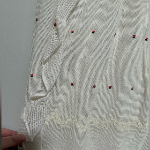 Free People New Romantics Ivory Boho Embroidered Lace Midi Dress Size 6 - Picture 7 of 13